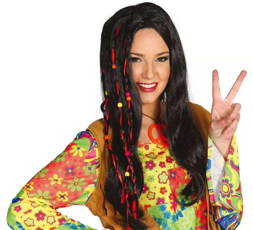 Translation missing: it.Peluca Hippie lisa negra
