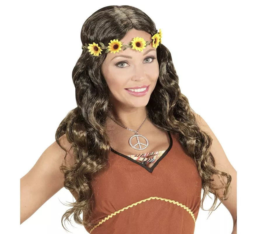 Translation missing: it.Peluca Hippie o Medieval con cinta en varios colores adulto