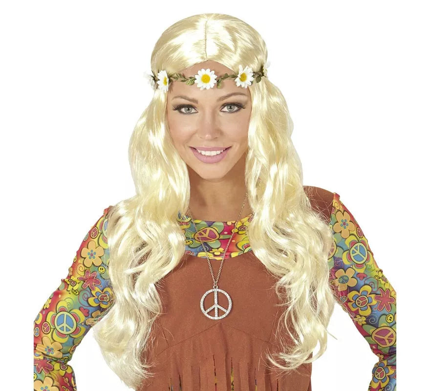 Translation missing: es.Peluca Hippie o Medieval con cinta en varios colores adulto