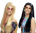 Peluca Hippy Party con Cuentas de Colores para Mujer en varios colores