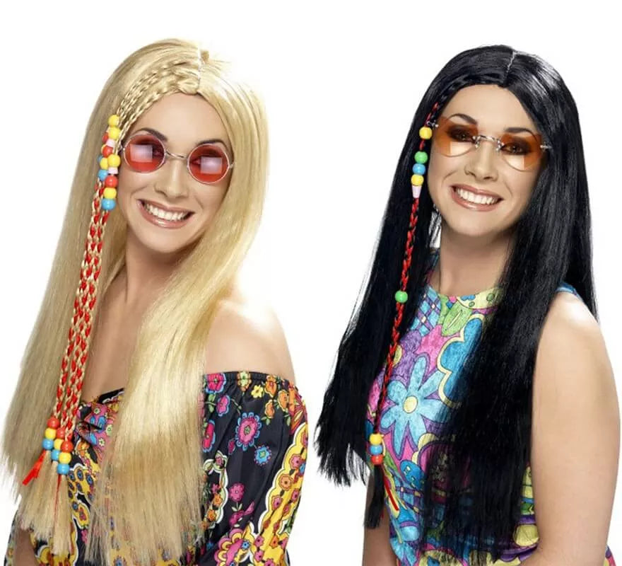 Translation missing: it.Peluca Hippy Party con Cuentas de Colores para Mujer en varios colores