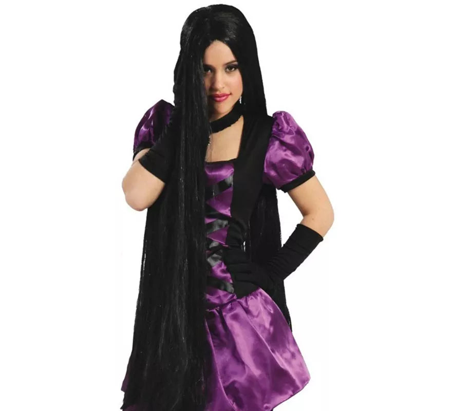 Translation missing: it.Peluca larga negra extra para Halloween y Carnaval