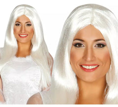 Parrucca bianca lunga per Halloween