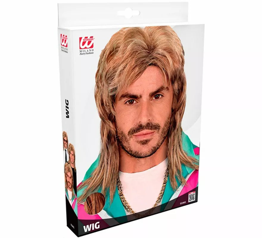 Peluca Melena Retro Años 80 para hombre
