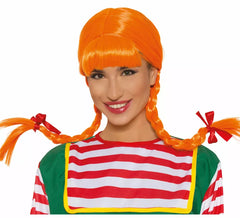 Peluca Naranja con Trenzas