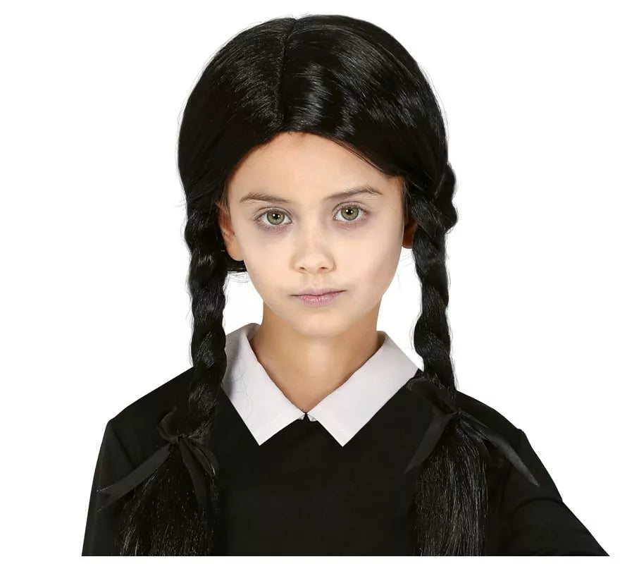 Translation missing: it.Peluca Negra con Trenzas Infantil