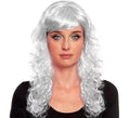 Peluca Ondas blanca con fleco