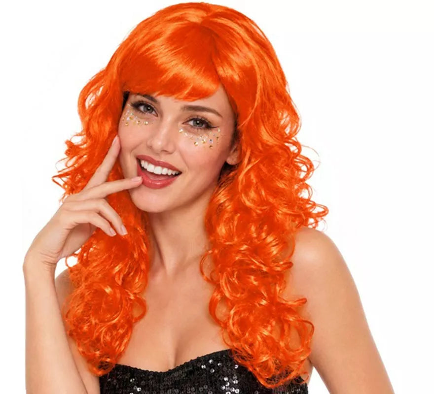 Translation missing: it.Peluca Ondas naranja con flequillo