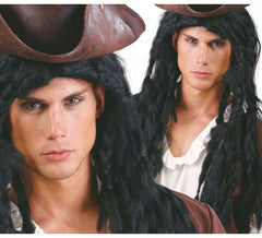 Parrucca nera lungo i dreadlocks pirata