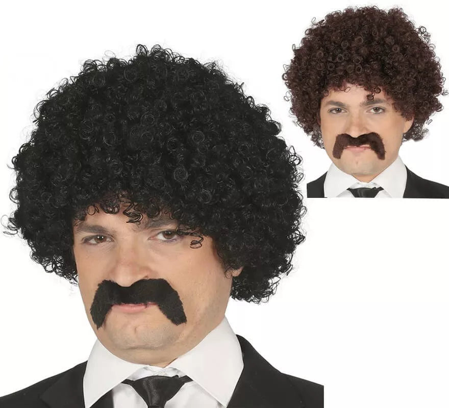 Translation missing: it.Peluca Rizada con Bigote en varios colores