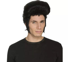 Elvis parrucca rocker nero con toupee