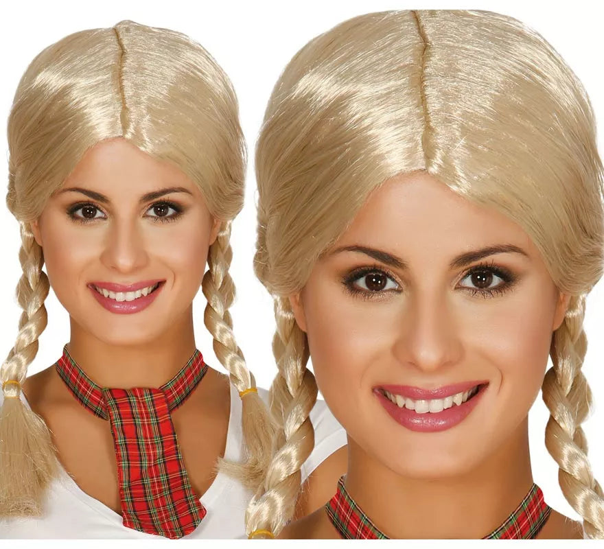 Translation missing: it.Peluca rubia con dos trenzas