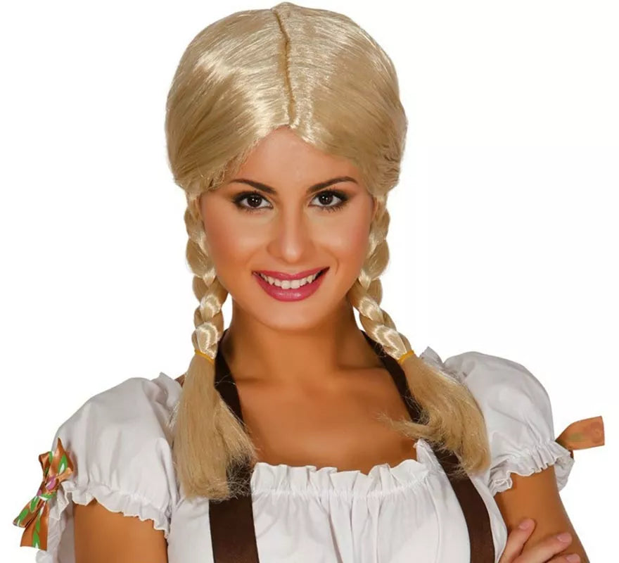 Translation missing: it.Peluca rubia con dos trenzas