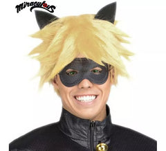 Parrucca e maschera Chat Noir in scatola per uomo