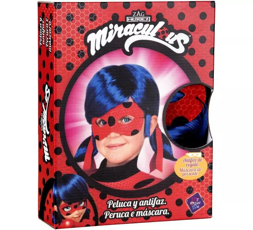 Translation missing: es.Peluca y Antifaz de Ladybug en caja para niña