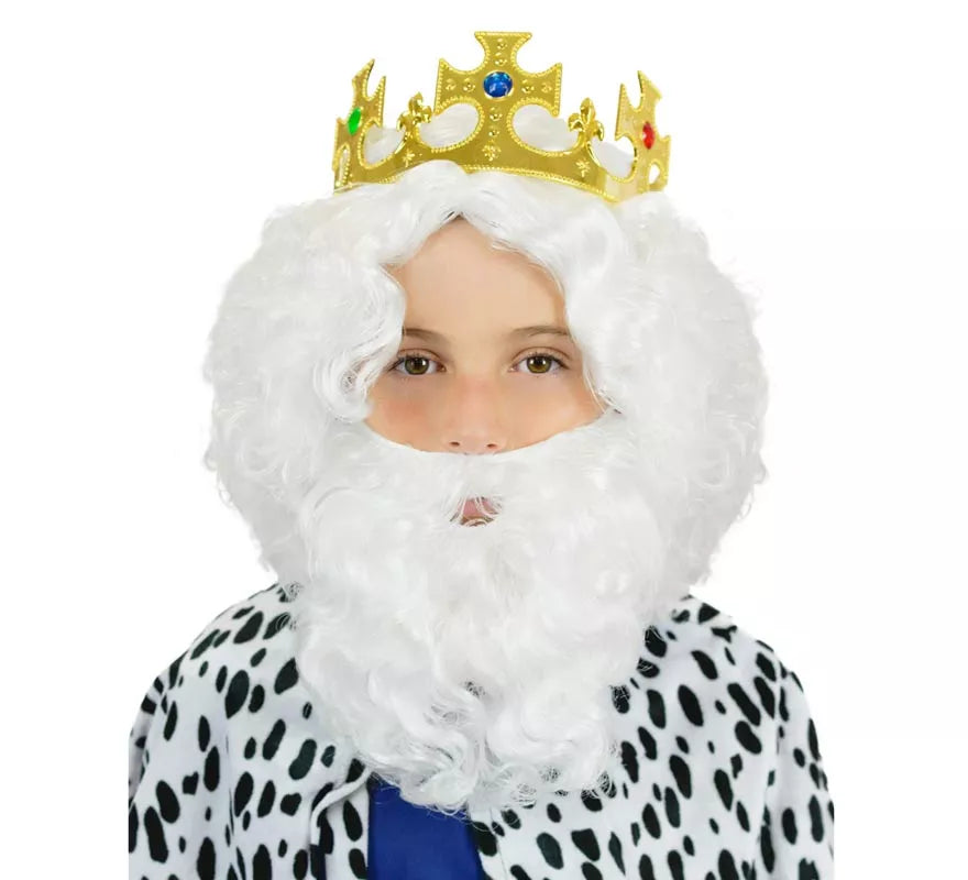 Translation missing: it.Peluca y barba blanca Infantil Deluxe de Rey Mago Melchor