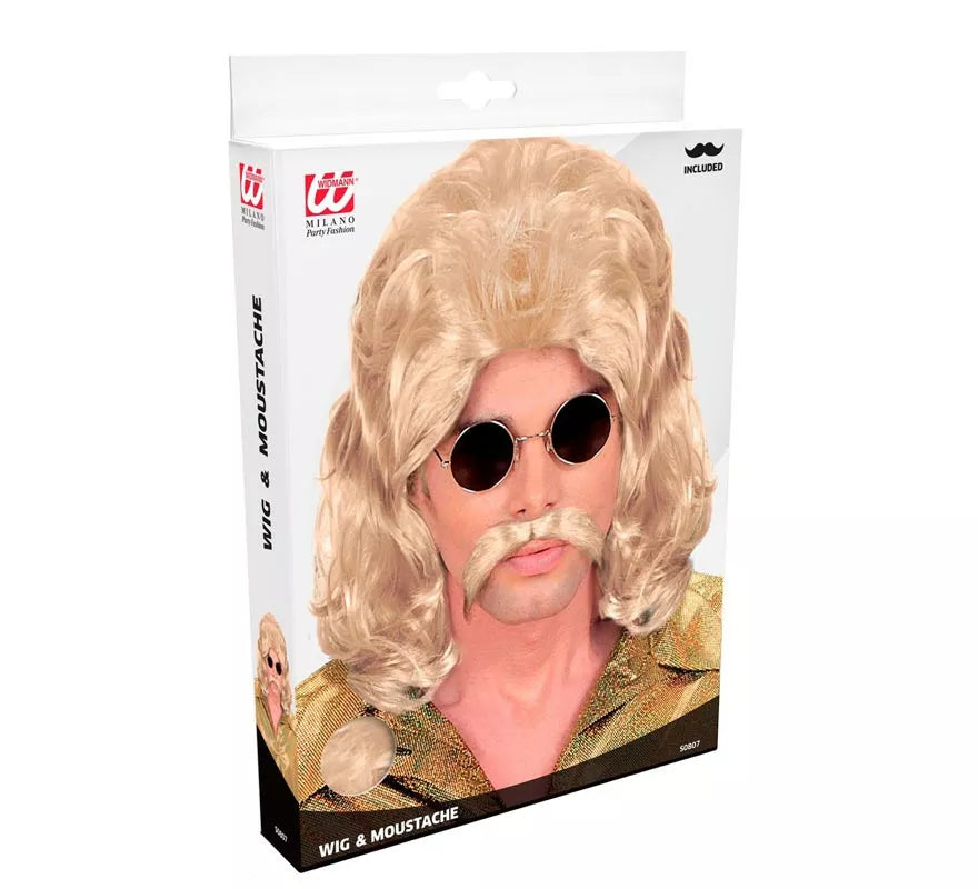 Translation missing: it.Peluca y Bigote de los años 70 rubia adulto
