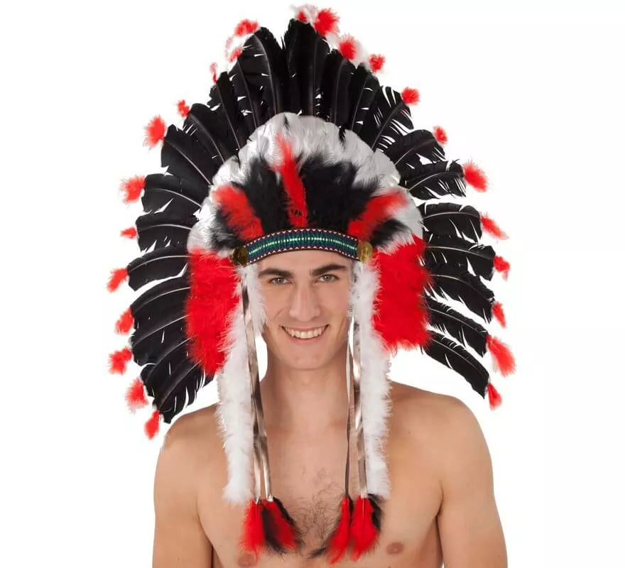 Translation missing: it.Penacho de Plumas Gran Jefe Indio de 80x60 cm