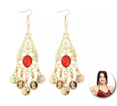 Orecchini arabi con pietra rossa