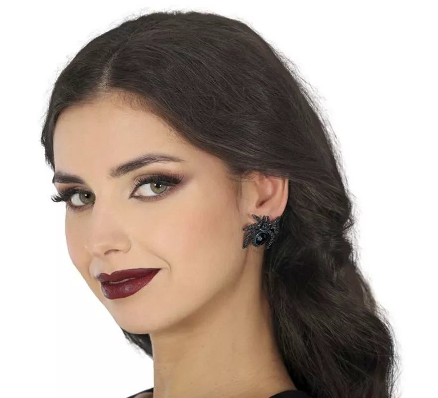 Pendientes Arañas negros de 2,5 cm
