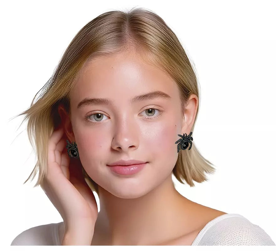 Pendientes Arañas negros de 2,5 cm