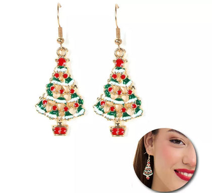 Pendientes Árbol Navideño metal de 2x4 cm