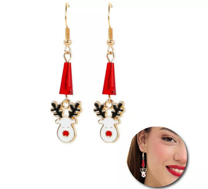 Pendientes Cabeza Reno Navideño de 1x3 cm
