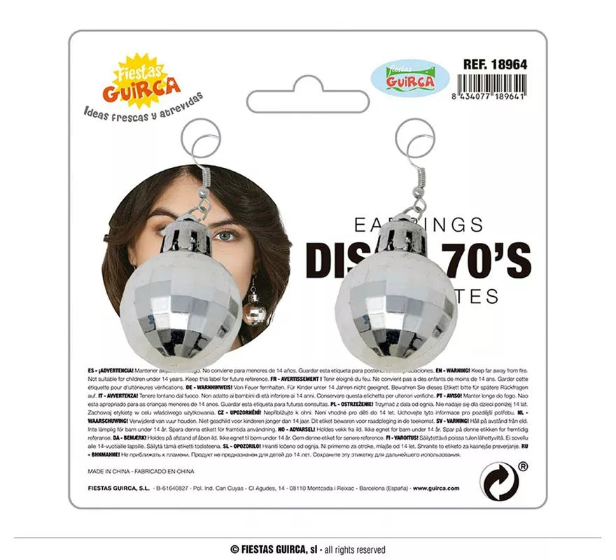 Translation missing: es.Pendientes de Bola de Discoteca de los años 70