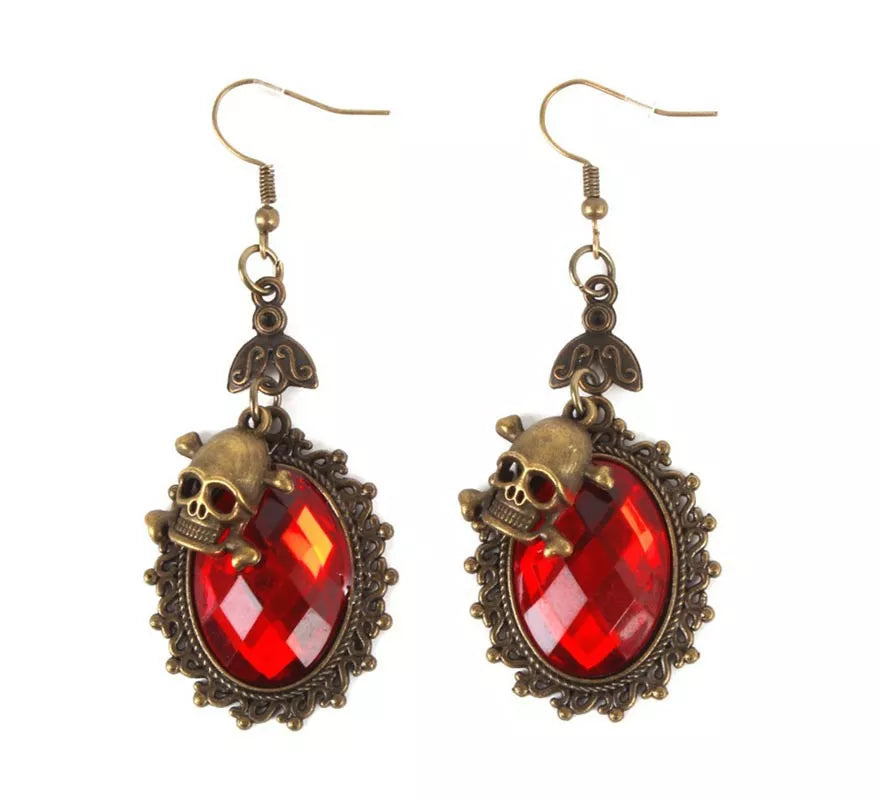 Translation missing: it.Pendientes de Calavera con rubí falso