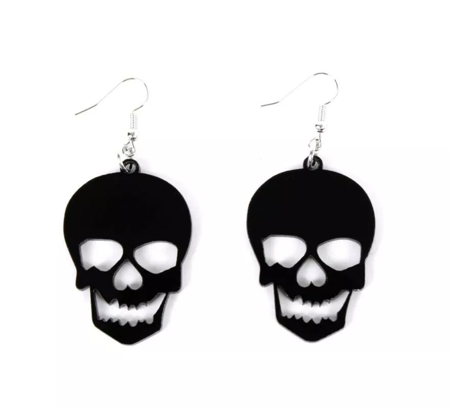 Translation missing: it.Pendientes de Calaveras negras sonrientes