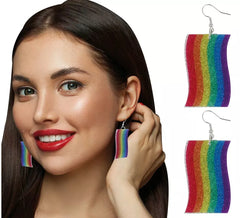 Orecchini con nastro arcobaleno