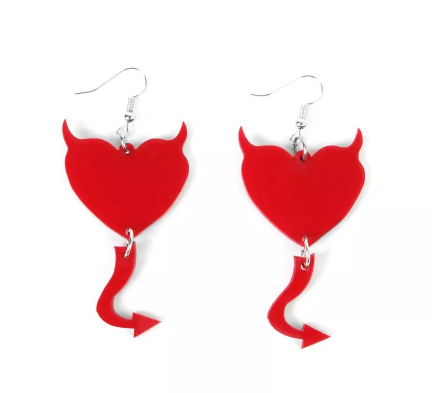 Translation missing: es.Pendientes de Corazón Diablesa rojo
