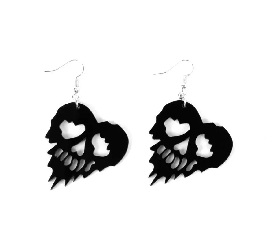 Translation missing: es.Pendientes de Corazones Calavera negros