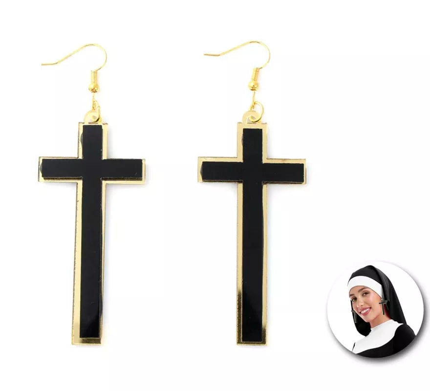 Translation missing: it.Pendientes de Cruces negro y dorado