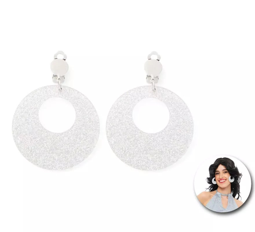 Translation missing: es.Pendientes de Disco Aros plateados brillantes