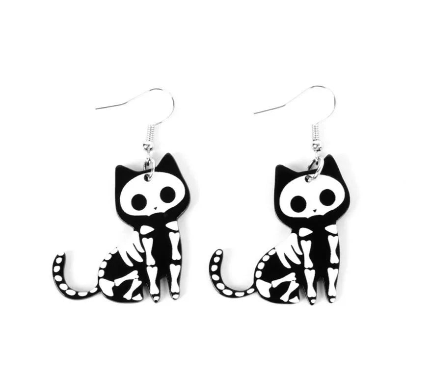 Translation missing: it.Pendientes de Gato Esqueleto tierno