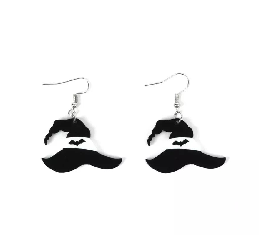 Translation missing: it.Pendientes de Sombrero de Bruja negro y blanco