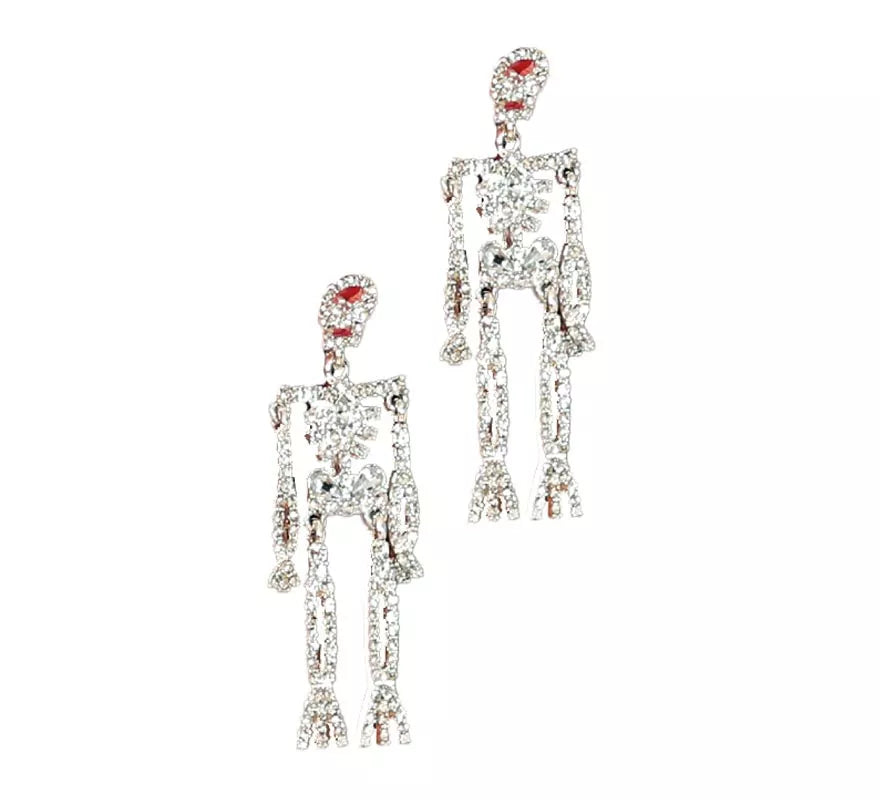Translation missing: it.Pendientes Esqueletos Brillantes plata de 6,5 cm