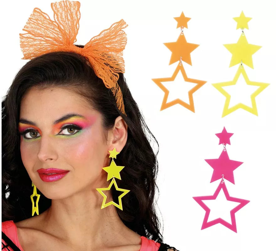 Pendientes Estrellas Neón en colores surtidos