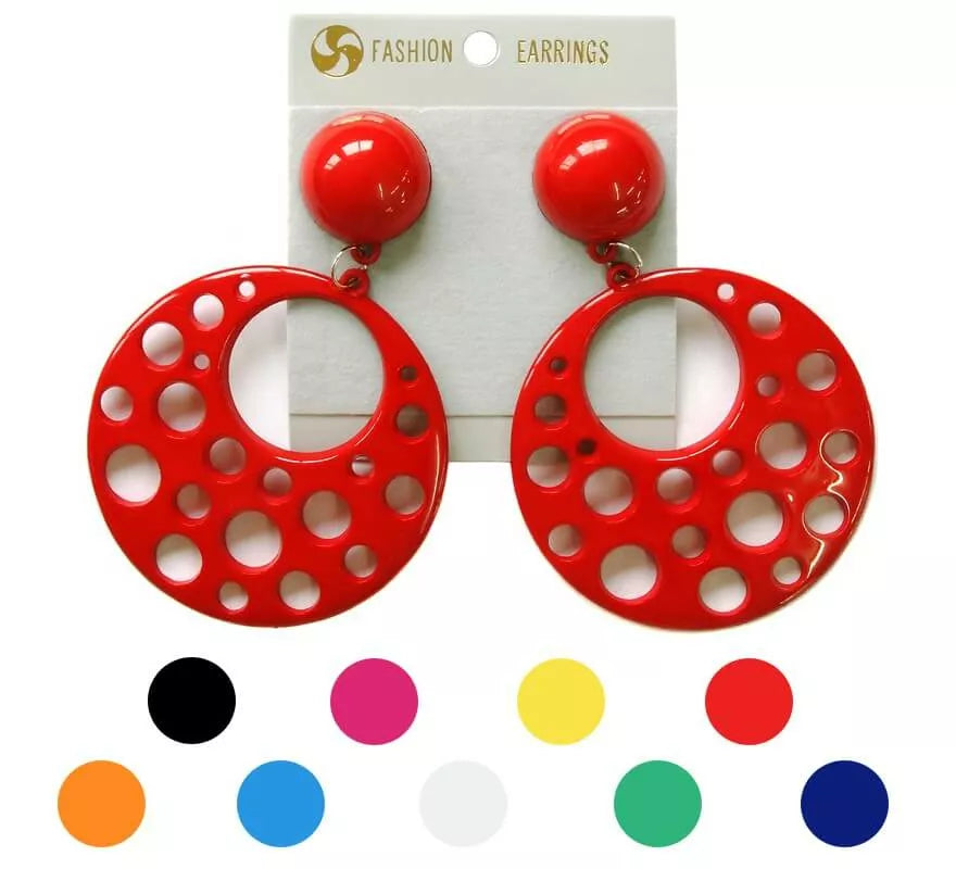 Translation missing: it.Pendientes Flamenca Circulares con agujeros de 10 cm en varios colores