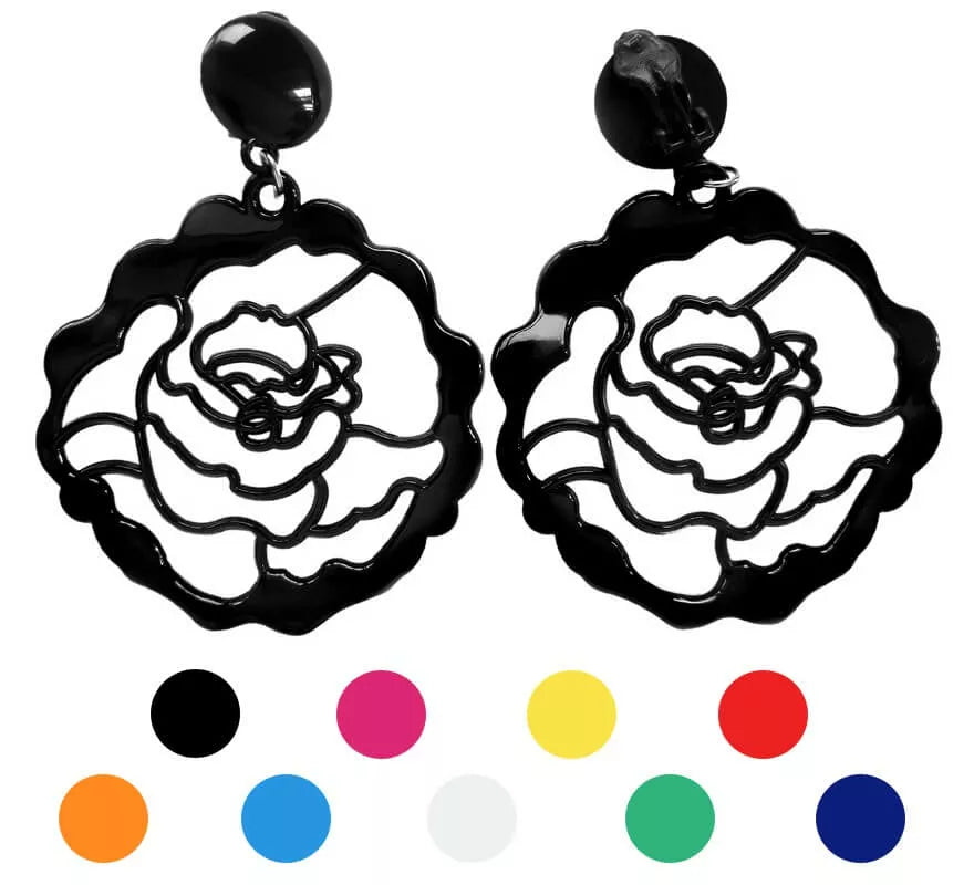 Translation missing: es.Pendientes Flamenca con forma de Rosa en varios colores