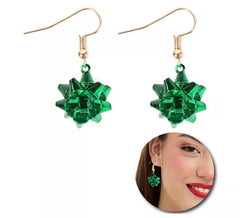 Orecchini Fiocco Floreale di Natale 2x2 cm in diversi colori