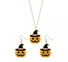 Orecchini e collana di zucca