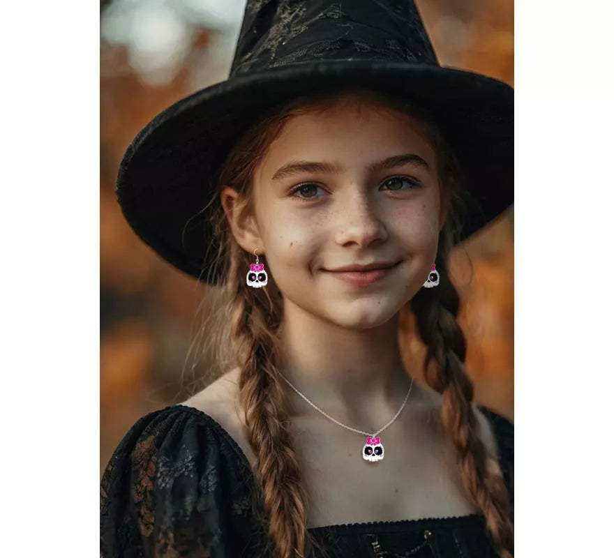 Translation missing: it.Pendientes y Collar de Calavera con Lazo