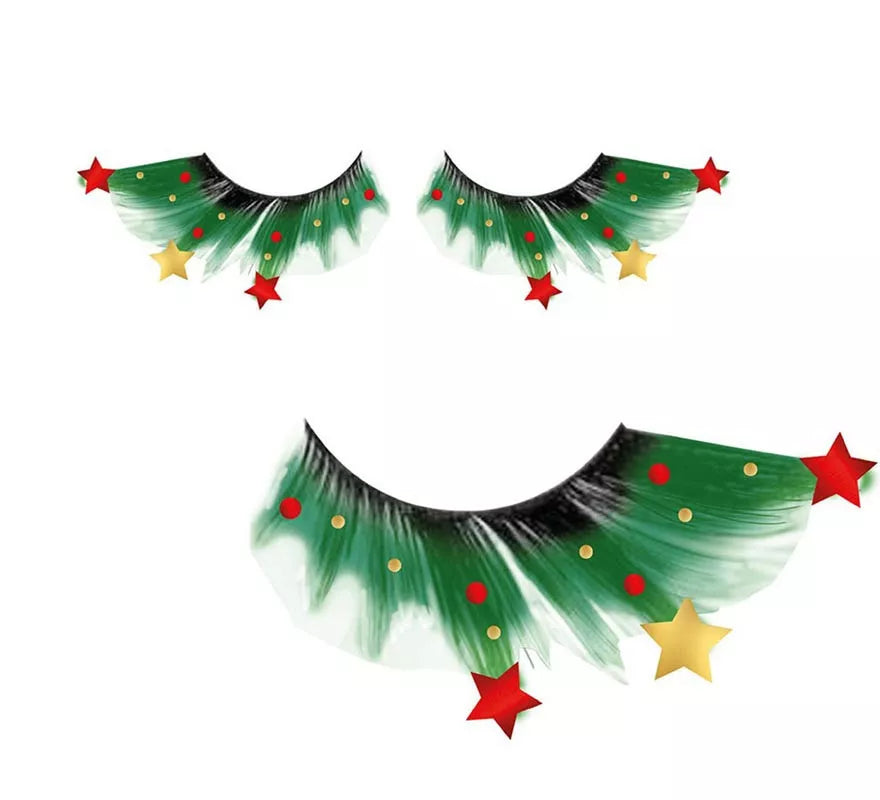 Translation missing: it.Pestañas verdes con Estrellas Navideñas