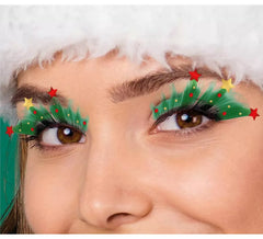 Ciglia verdi con stelle di Natale