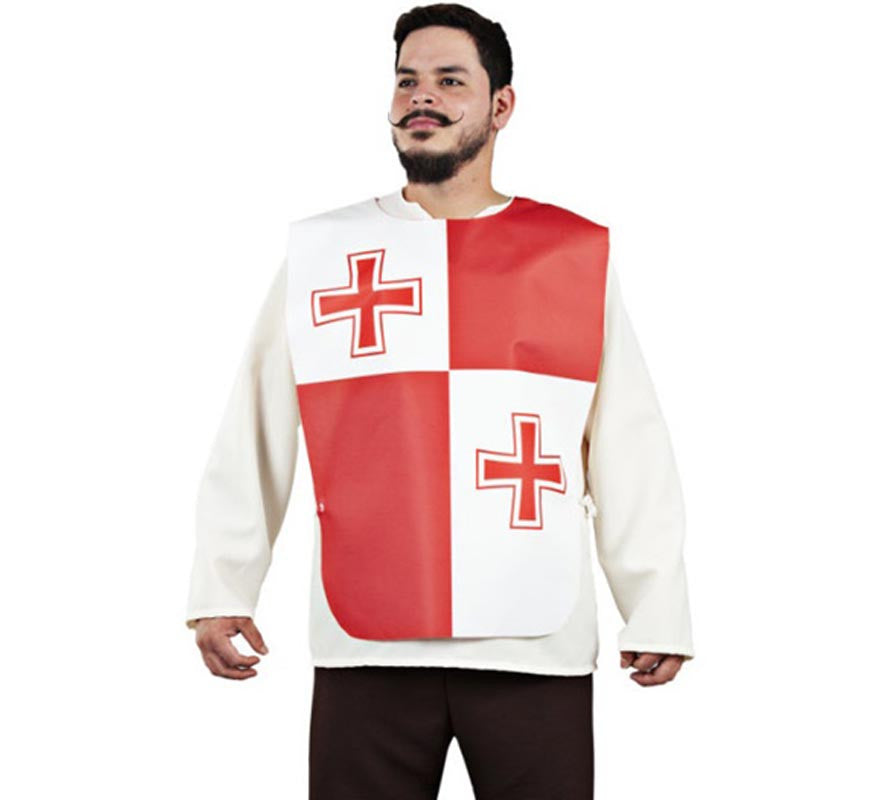 Translation missing: it.Peto Medieval Doble Cruz roja para adulto