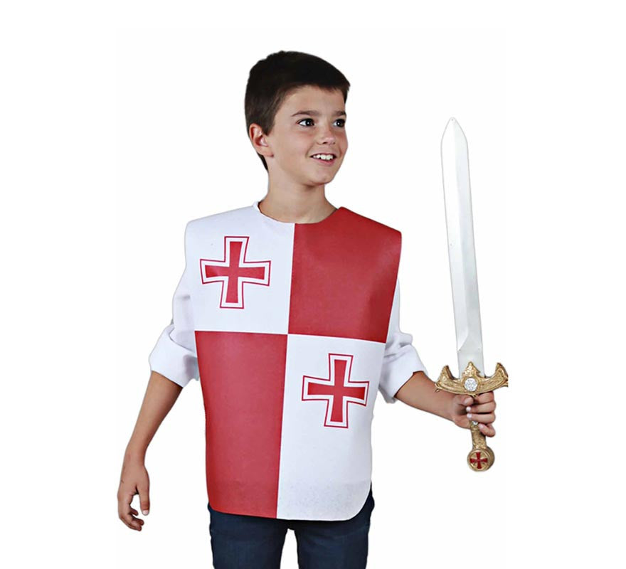 Translation missing: it.Peto Medieval Doble Cruz roja para niño y adolescente