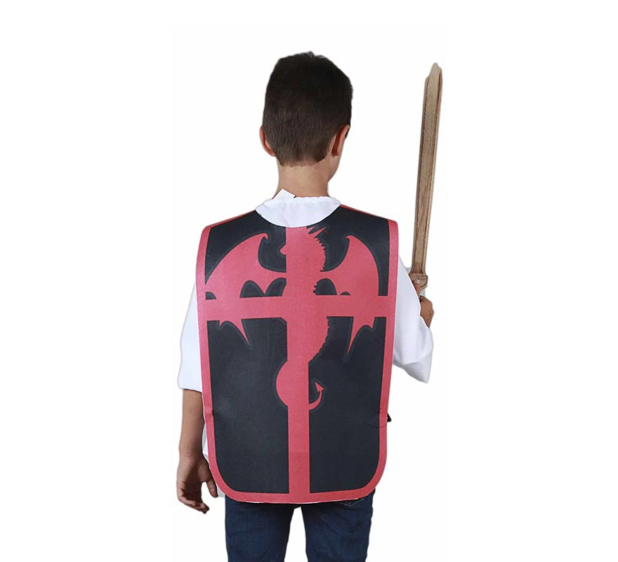 Peto Medieval Dragón negro para niño y adolescente