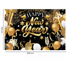 Photocall Felice Anno Nuovo di 220x150 cm